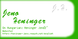 jeno heninger business card